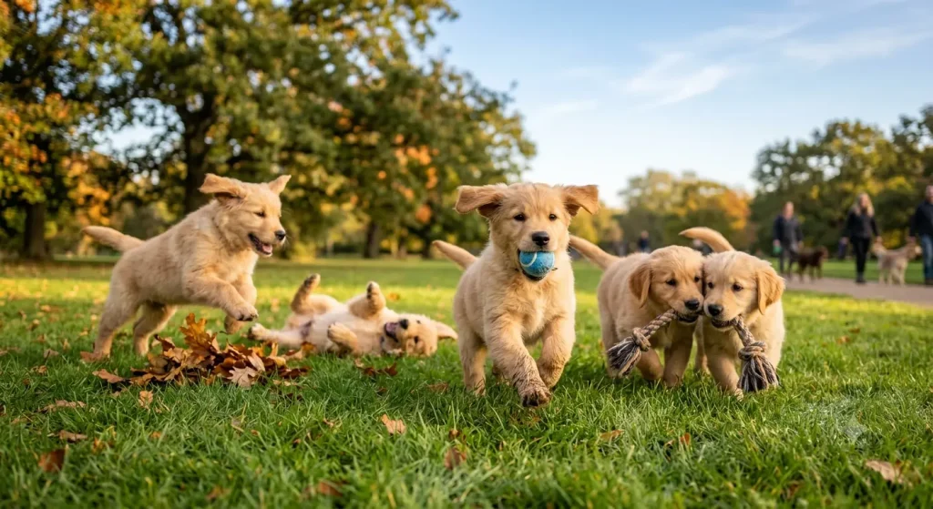 healthy-puppies-playing after-successful-dog-pregnancy